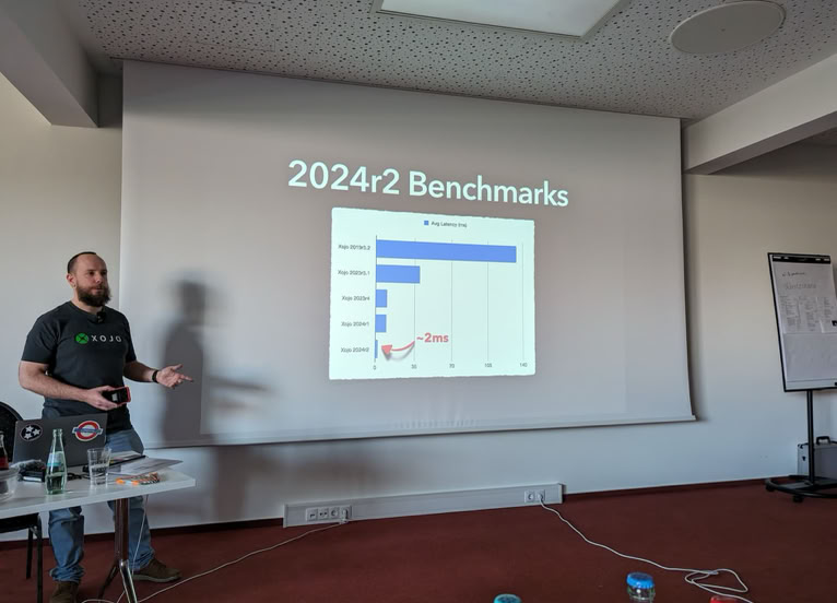 Ricardo giving a presentation at an XDC conference