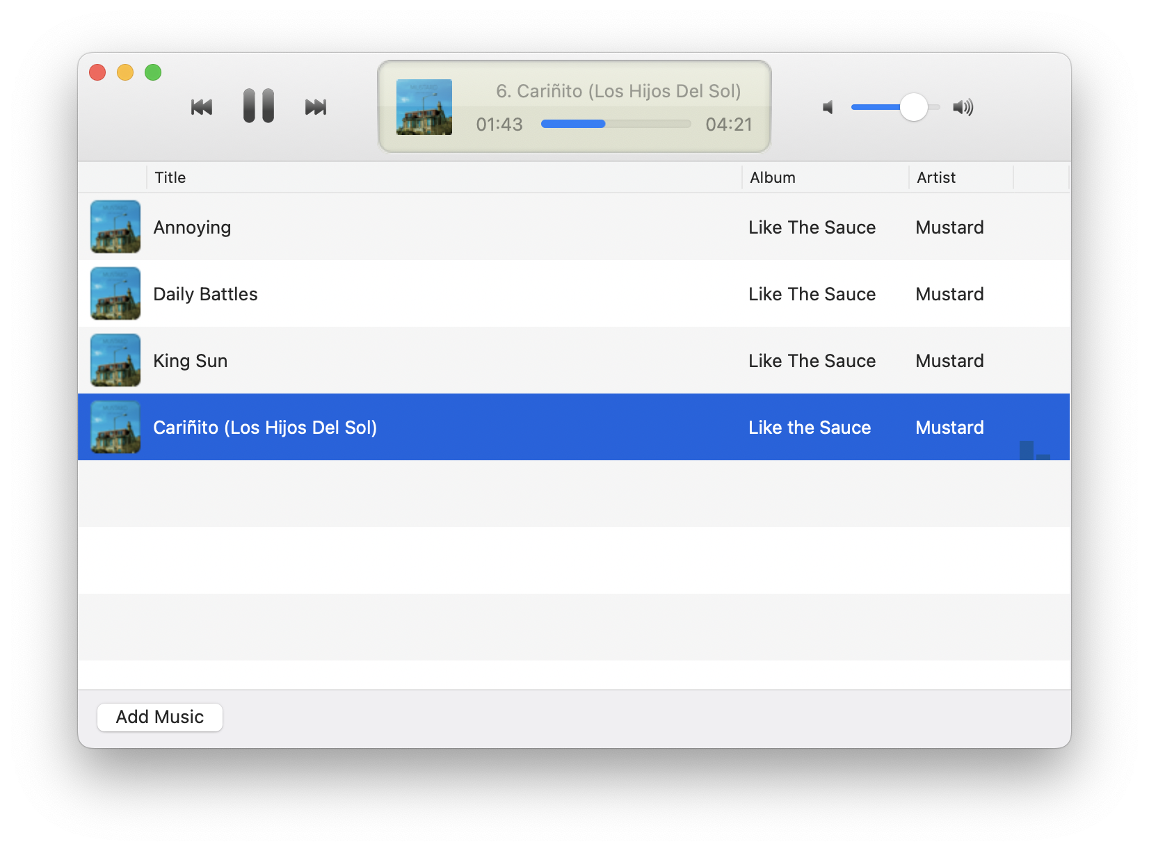 Music screenshot