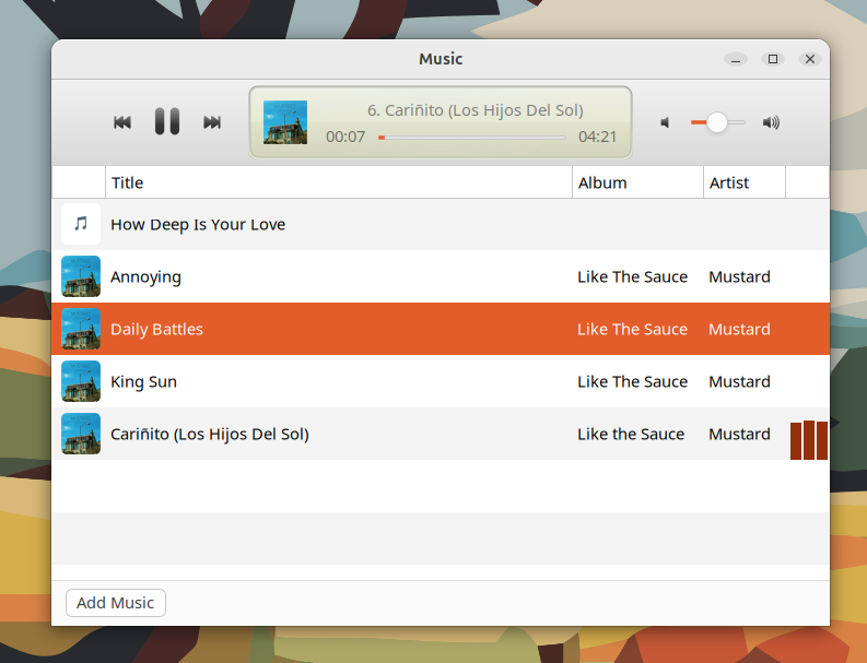 Music running on Ubuntu Linux