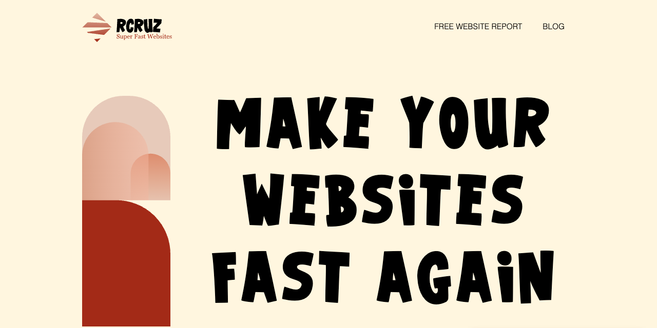 The old English website at en.rcruz.es, with the headline Make your websites fast again