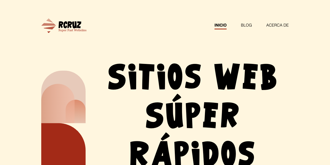 The old Spanish website at rcruz.es, with the headline Sitios web súper rápidos